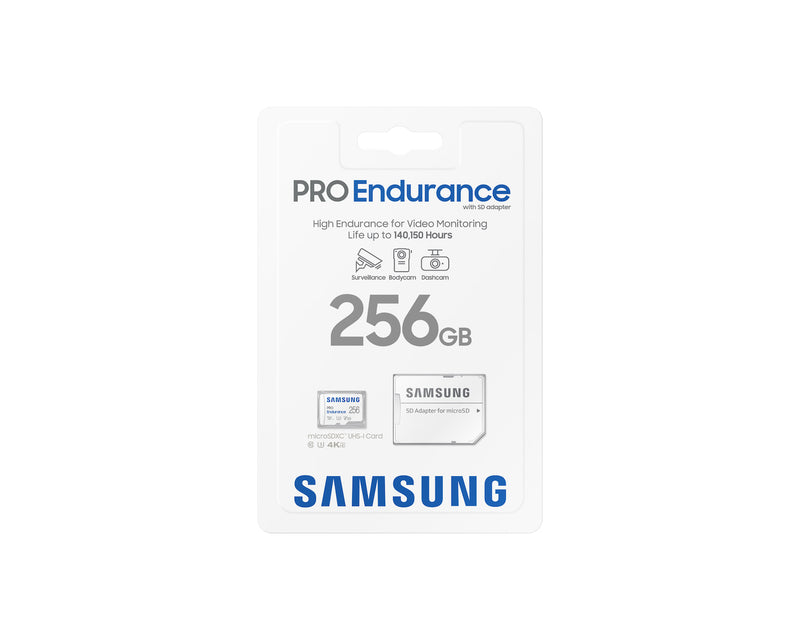Samsung PRO Endurance 256GB microSDXC UHS-I U3 V30 Memory Card with Adapter