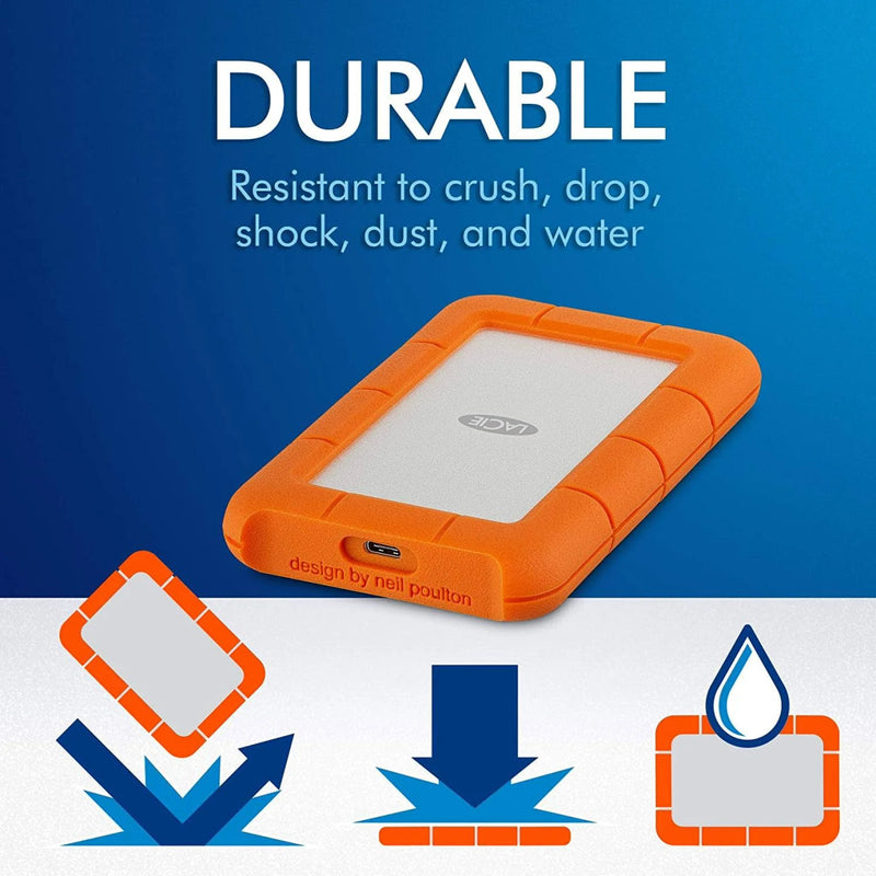 LaCie Rugged 2.5" 4FT Drop Resistant 4TB USB-C