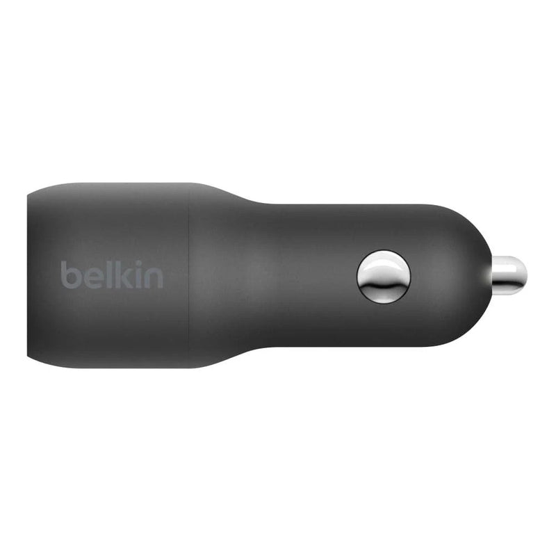 BELKIN 2 PORT CAR CHARGER, 30W USB-C (1) PD, 12W USB-A (1), BLACK, - CCB005BTBK