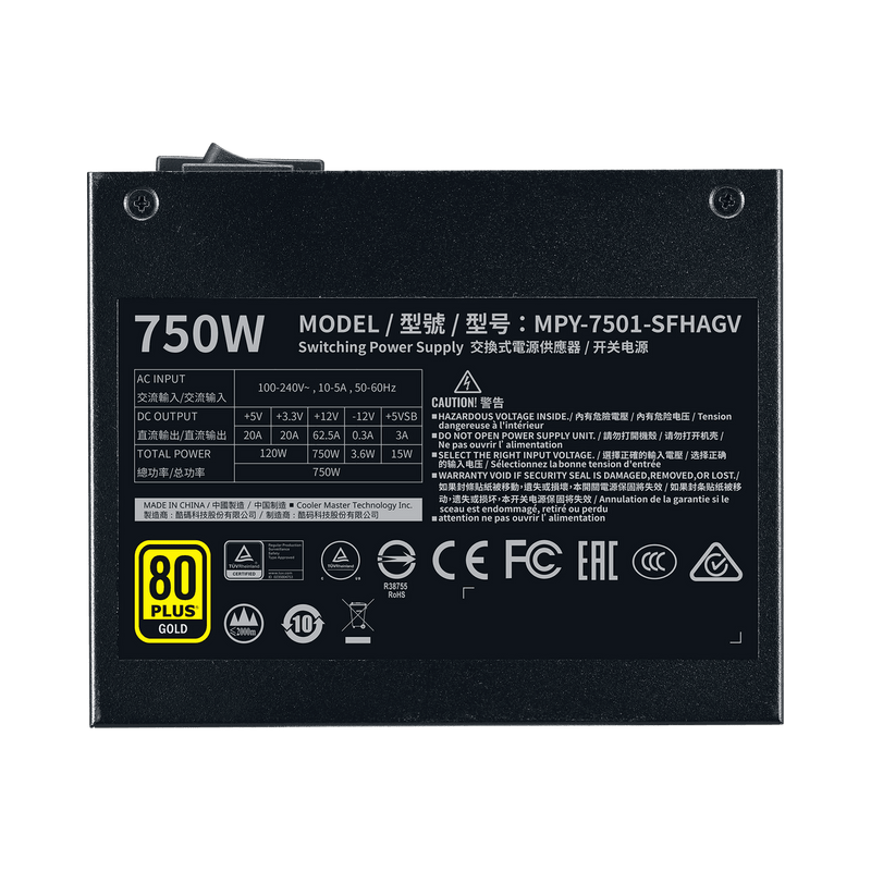 V750 SFX Gold Power Supply - Black
 - MPY-7501-SFHAGV-3EAU