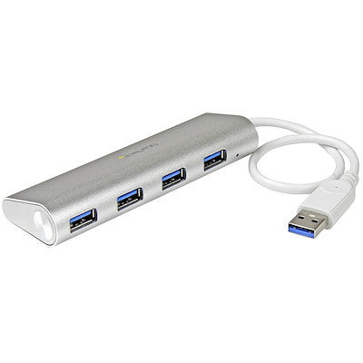 STARTECH 4 PORT PORTABLE USB 3.0 HUB W/ BUILT-IN CABLE - TRAVEL USB HUB 2YR - ST43004UA