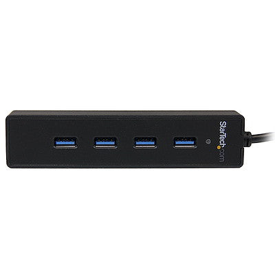 STARTECH 4 PORT PORTABLE SUPERSPEED USB 3.0 HUB WITH BUILT-IN CABLE 2YR - ST4300PBU3