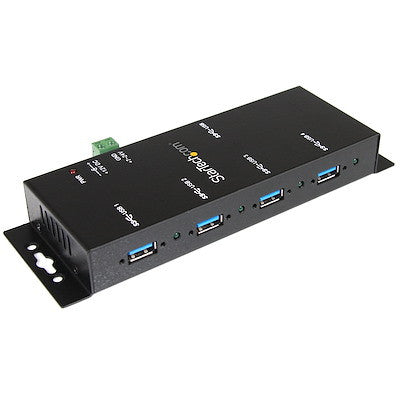 STARTECH 4 PORT USB 3.0 HUB, INDUSTRIAL, METAL, ESD PROTECTION, MOUNT, 2YR - ST4300USBM