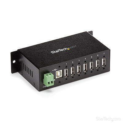 STARTECH 7 PORT USB2.0 HUB, INDUSTRIAL, METAL, ESD & SURGE PROTECTION, MOUNT, 2YR - ST7200USBM