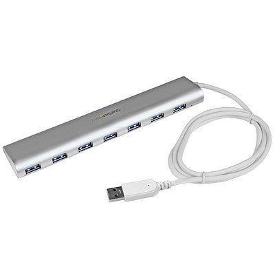 StarTech 7 Port USB 3.0 Hub 5Gbps Portable Rugged USB-A Hub with Power Supply
