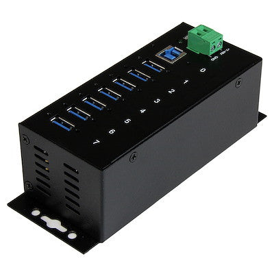 STARTECH 7 PORT USB 3.0 HUB, INDUSTRIAL, METAL, ESD & SURGE PROTECTION, MOUNT, 2YR - ST7300USBME