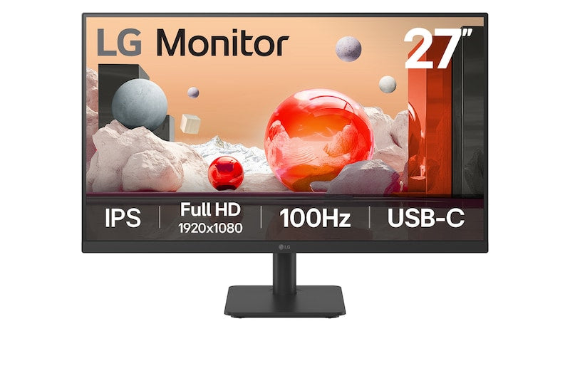 Front view of the LG 27MS530B-B 27-Inch Full HD Monitor.