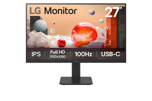 LG 27 inch FHD IPS MONITOR, 5MS,100HZ, HDMI 1.4, USB-C, 3Y