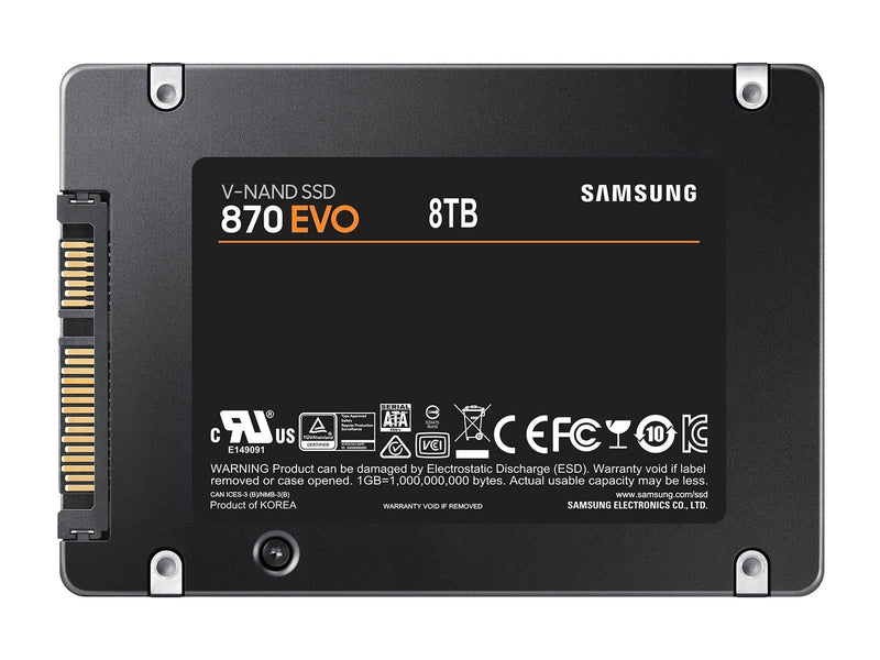 Samsung 870 EVO 8TB 2.5in SATA SSD AES 256-Bit Encrypted Internal Storage