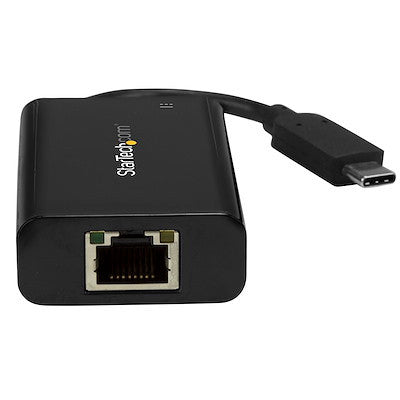 STARTECH USB-C TO GbE ADAPTER, TB3 COMPATIBLE, USB-C PD, BLACK, 2YR - US1GC30PD