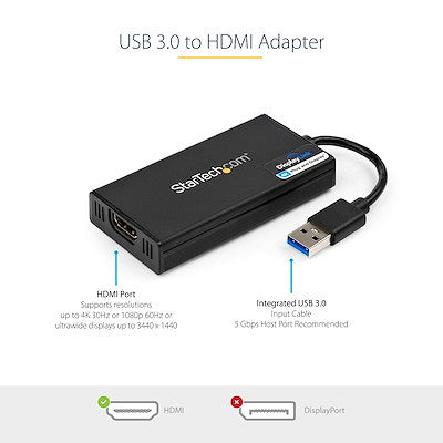 STARTECH USB 3.0 TO HDMI ADAPTER, 4K, 2YR - USB32HD4K