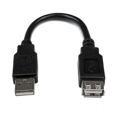 StarTech 6in USB 2.0 Extension Adapter Cable A Male to A Female