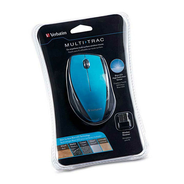 Verbatim MultiTrac Blue Mouse Blue LED, Wireless Optical - 97993