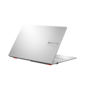 A rear view of Vivobook Go 15 notebook, with the lid half open