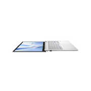 ASUS Vivobook Go 15 laptop, fully folded down to 180° to accentuate the hinge actuation range.