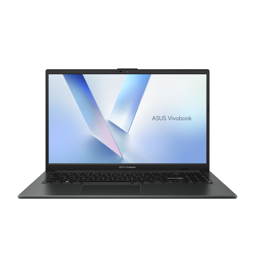 Front view of the ASUS Vivobook Go 15 (E1504F) and the keyboard visible