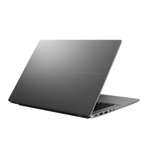 A rear view of the Vivobook S14 M3407HA, with the lid half open