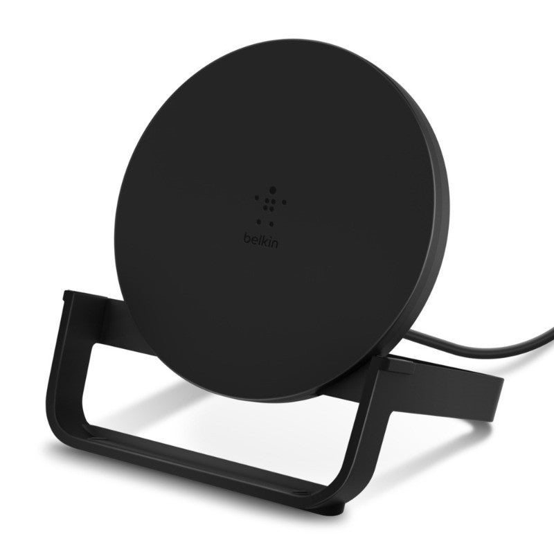 BELKIN QI WIRELESS 10W CHARGING STAND, USB-A TO mUSB CABLE,  NO PSU, BLACK, 2YR CEW - WIB001BTBK