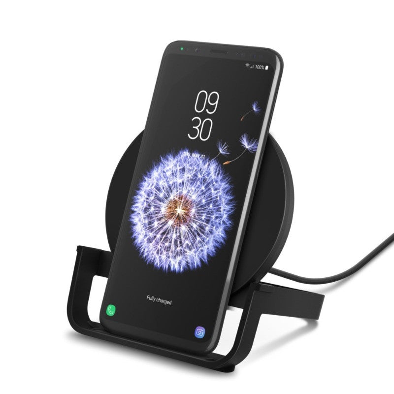 BELKIN QI WIRELESS 10W CHARGING STAND, USB-A TO mUSB CABLE,  NO PSU, BLACK, 2YR CEW - WIB001BTBK
