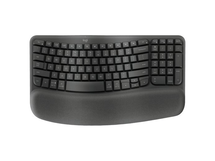 LOGITECH WAVE KEYS FOR BUSINESS ERGONOMIC KEYBOARD, LOGIBOLT, BLUETOOTH, GRAPHITE, 3Y WTY-920-012338