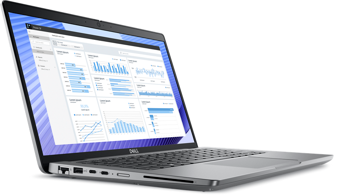 Off center shot of the front of the Dell Precision 3490