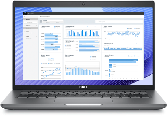 Front view of the Dell Precision 3490 Workstation Laptop