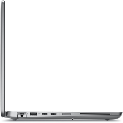 Profile view of the left side of the Precision 3490 Laptop