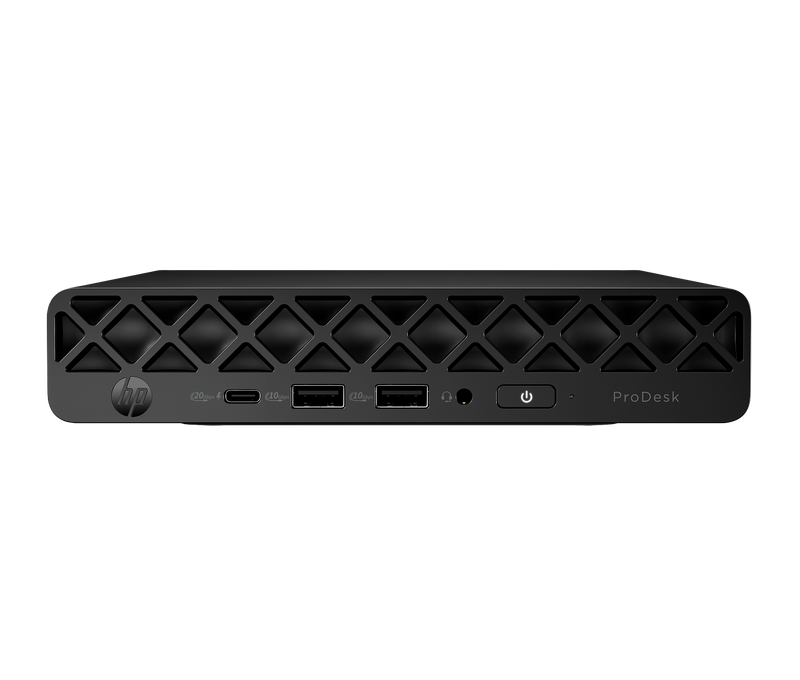 Front view of the HP ProDesk 4 Mini G1i Desktop AI PC