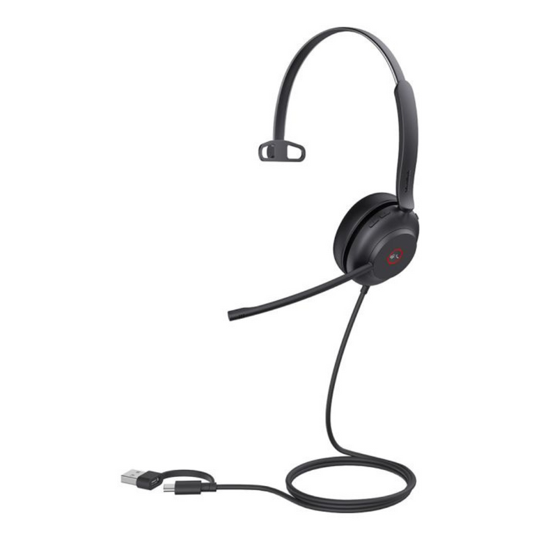 Yealink UH37 Mono UC Headset USB-C Noise Cancelling Mic Leather C/A Adapter