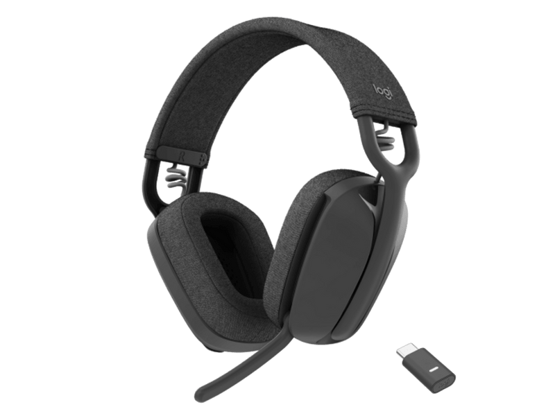 LOGITECH ZONE VIBE W/LESS MS STEREO HEADSET,BT,ADV NOISE CANCEL,USB-C W/ USB-A ADPTR,2Y WT-981-001158